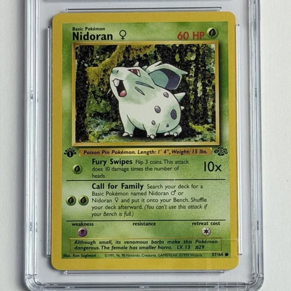 Nidoran Female Jungle 1st Edition 57/64‎ CGC 8 NM/Mint TCG Pokemon 1999 WotC Vtg